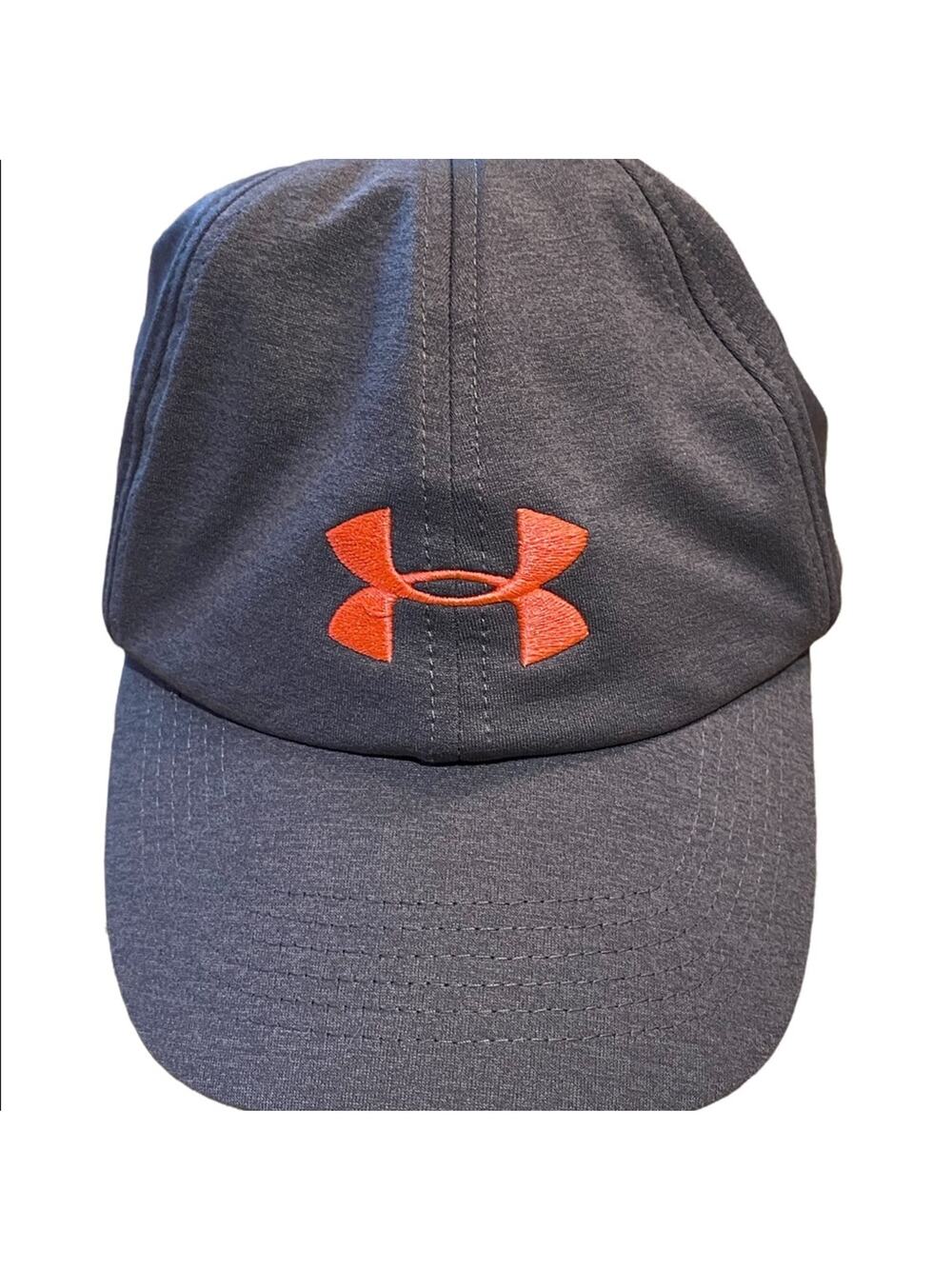 Under Armour Grey Hat/Cap with Orange Logo and Adjustable back.